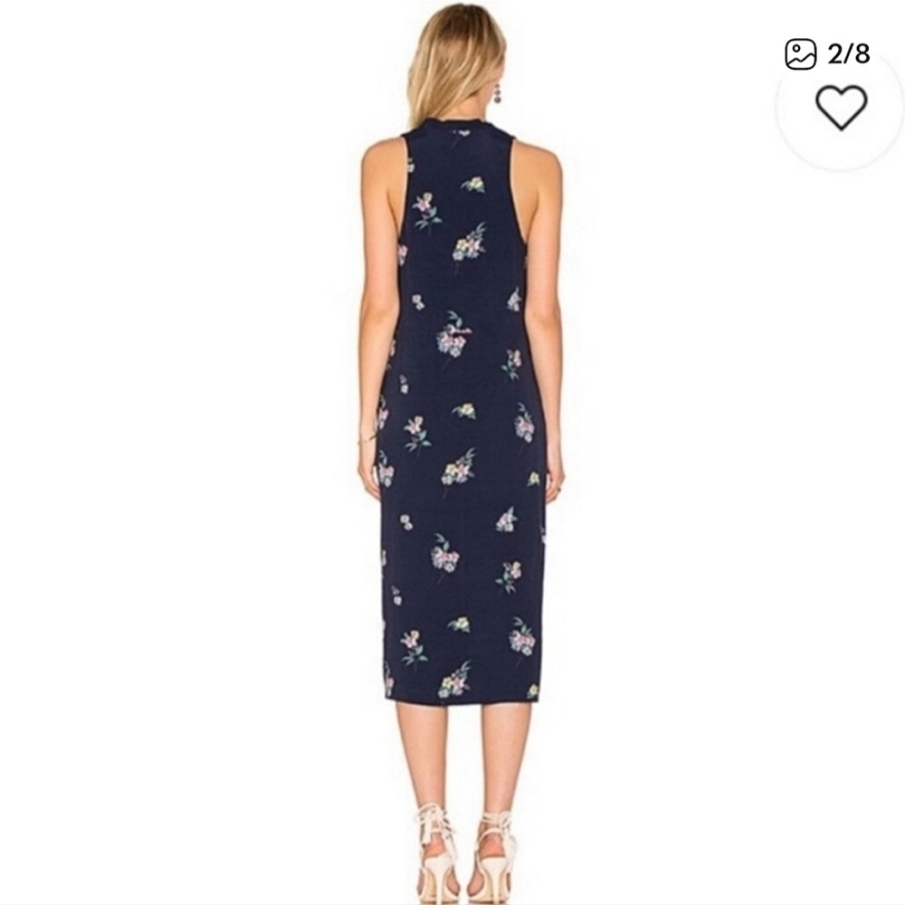 MAJORELLE Copacabana  Midi dress Navy And Floral Print Size Medium - Picture 4 of 14